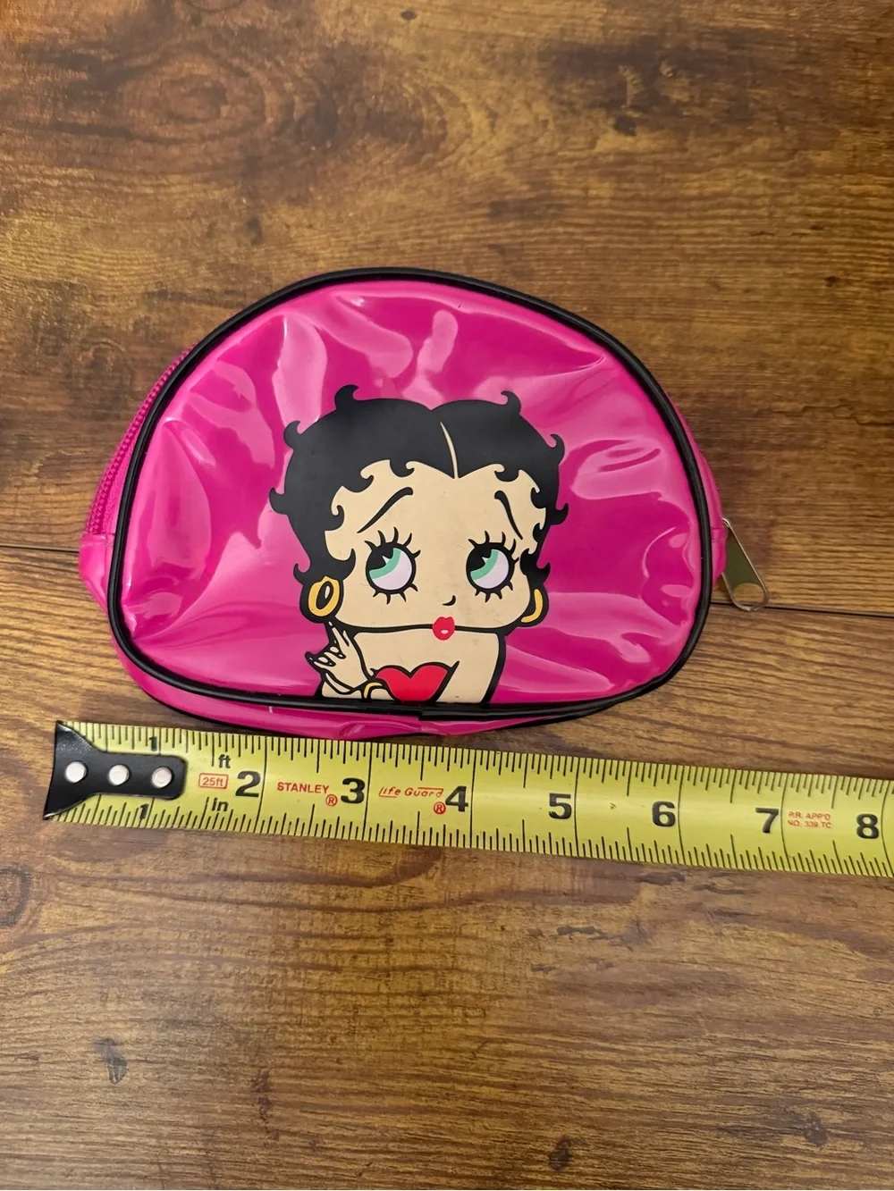Betty Boop Y2K Hot Pink PVC Makeup Cosmetic Bag Zip Pouch King Features